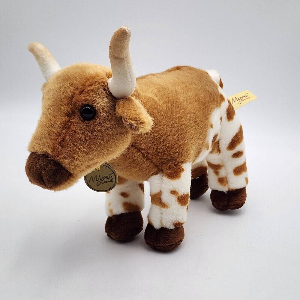 Realistic‎ Plush 10" Cow Texas Longhorn Bull Steer Miyoni by Aurora 2022